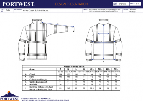Jacheta Hi-Vis softshell (3L), portocaliu/navy, regular, Two Tone, Portwest
